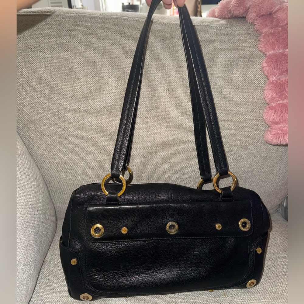 St. John Black Leather Handbag